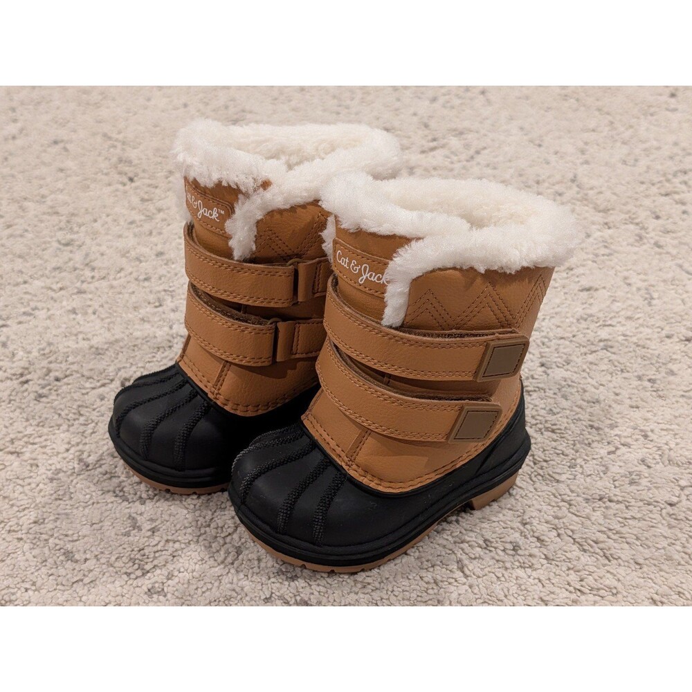 Tan Cat & Jack Kids Winter Snow Boots 5